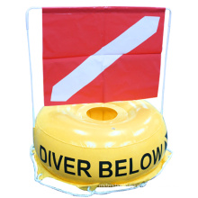 Underwater Swimming Safety Yellow Diving Float, Spearfishing Freediving Float Including Flag